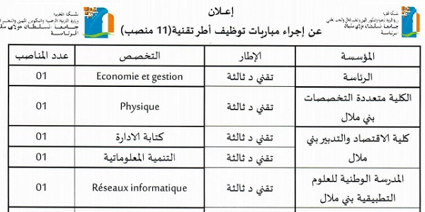 جامعة مولاي اسماعيل – مكناس : مباريات لتوظيف 20 مناصب. آخر أجل 23 شتنبر 2026