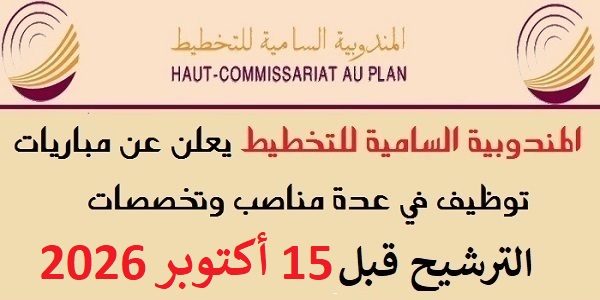 المندوبية السامية للتخطيط HCP : مباريات لتوظيف 20 مناصب. آخر أجل 15 أكتوبر 2026